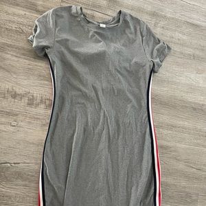 Gray Knee length Stretch Dress